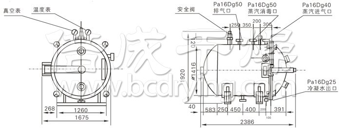 圓形靜態真空干燥機結構示意圖 圓形靜態真空干燥機結構示意圖
